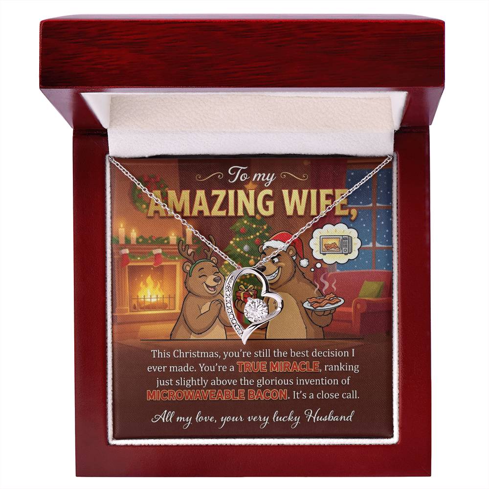 To My Wife Necklace From Husband, Funny Christmas Gift for Her, Holiday Gift, Love Knot Necklace-LKN25037