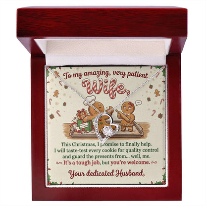 To My Wife Necklace From Husband, Funny Christmas Gift For Her, Holiday Xmas Present For Wife - Love Knot Necklace-LKN23024