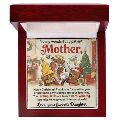 To My Mother Necklace From Daughter, Funny Christmas Gift for Mom, Mother's Day Gift, Love Knot Necklace-LKN88983