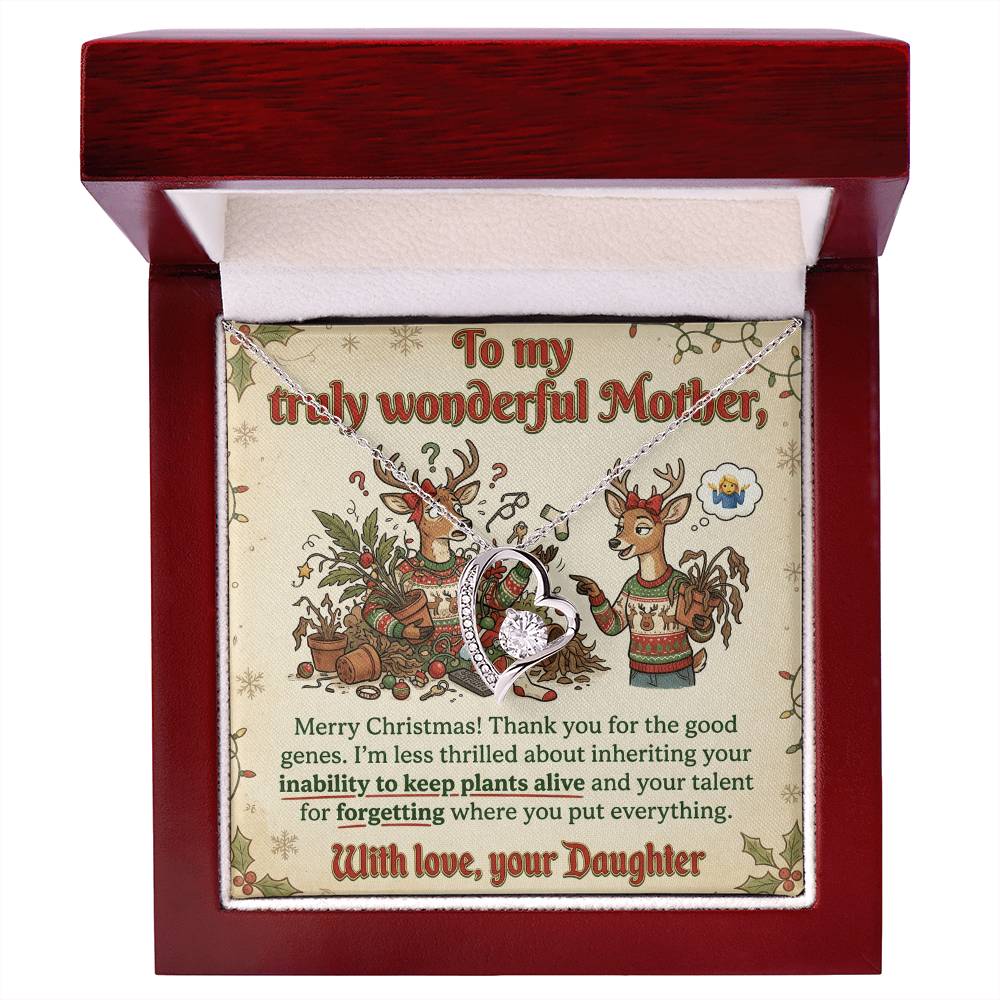 To My Mother Necklace From Daughter, Funny Christmas Gift For Mom, Xmas Present For Her, Love Knot Necklace-LKN53783