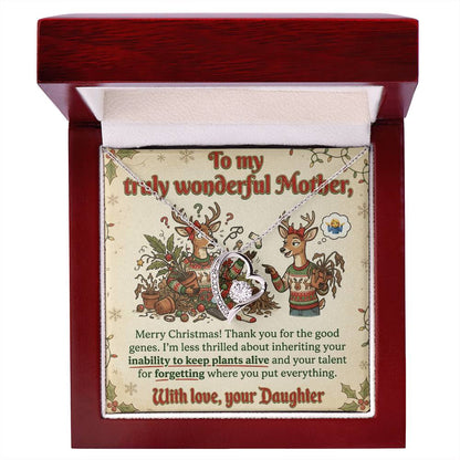 To My Mother Necklace From Daughter, Funny Christmas Gift For Mom, Xmas Present For Her, Love Knot Necklace-LKN53783