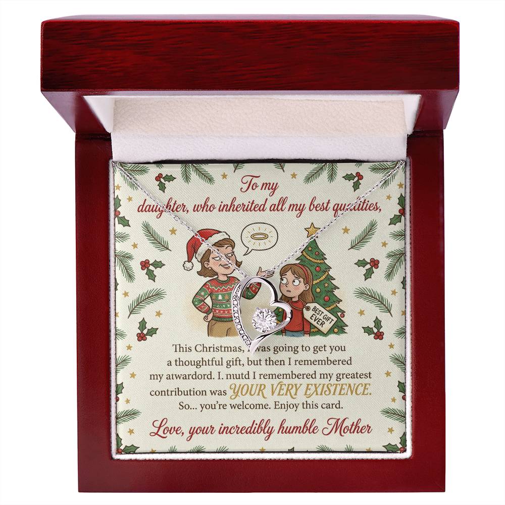 To My Daughter Necklace From Mother, Funny Christmas Gift, Holiday Gift For Daughter, Mother Daughter Gift - Love Knot Necklace-LKN92225