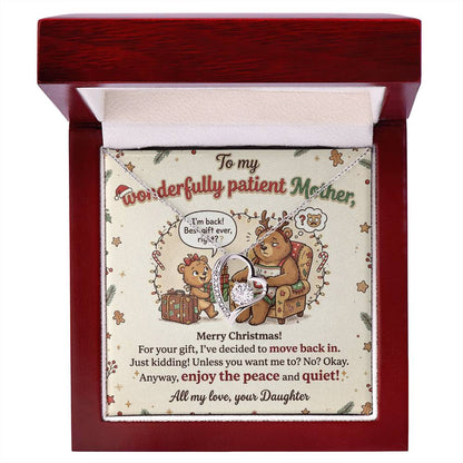 To My Mother Necklace From Daughter - Funny Christmas Gift For Mom, Holiday Present, Love Knot Necklace-LKN88179