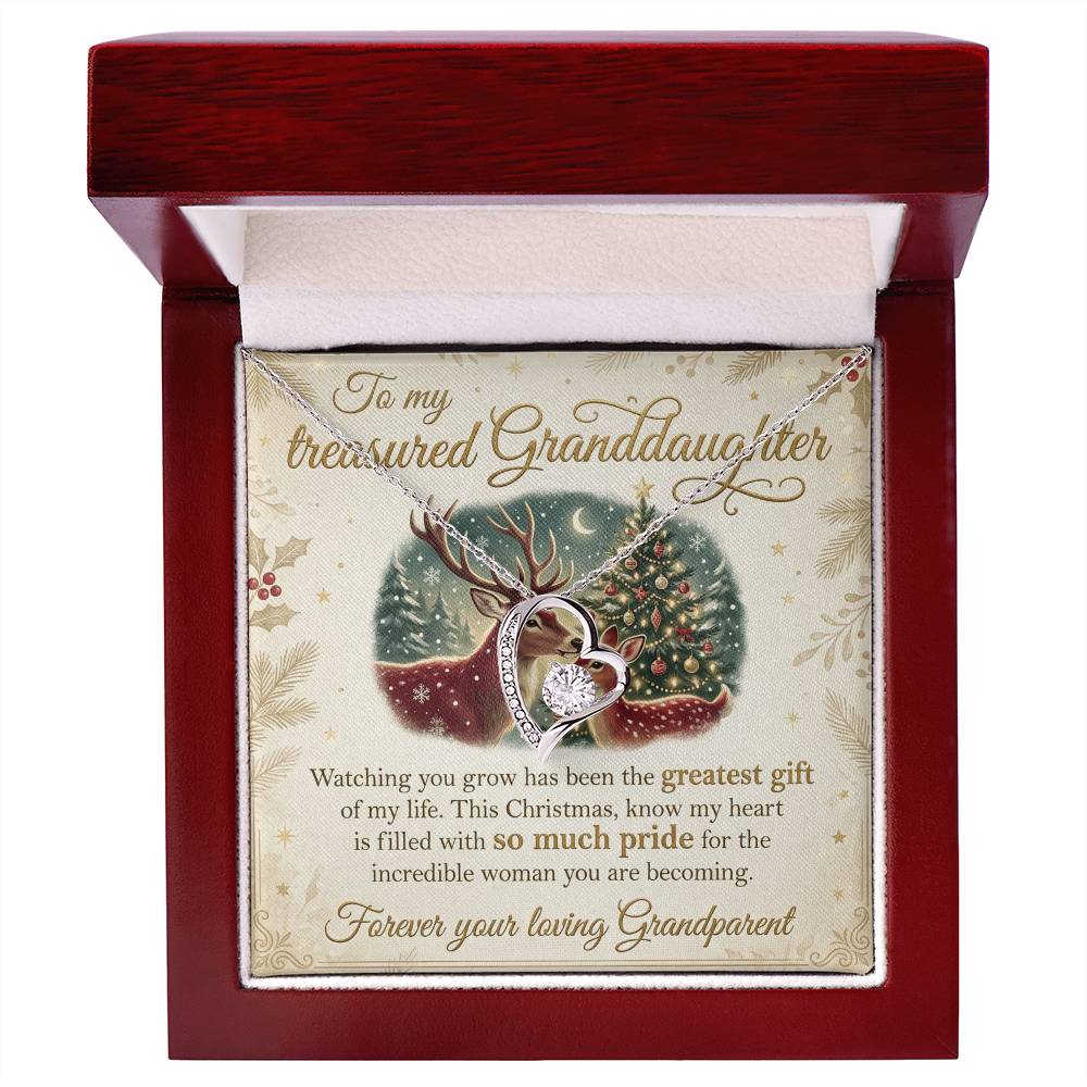 To My Granddaughter Necklace From Grandparent, Christmas Gift For Granddaughter, Grandparent To Granddaughter Gift - Love Knot Necklace-LKN23442