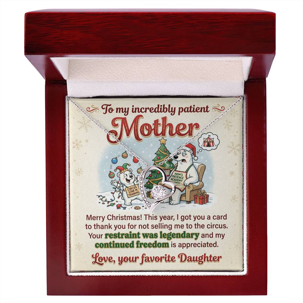 To My Mother Necklace From Daughter, Funny Christmas Gift For Mom, Holiday Appreciation Gift - Love Knot Necklace-LKN45568