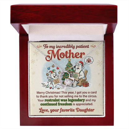 To My Mother Necklace From Daughter, Funny Christmas Gift For Mom, Holiday Appreciation Gift - Love Knot Necklace-LKN45568