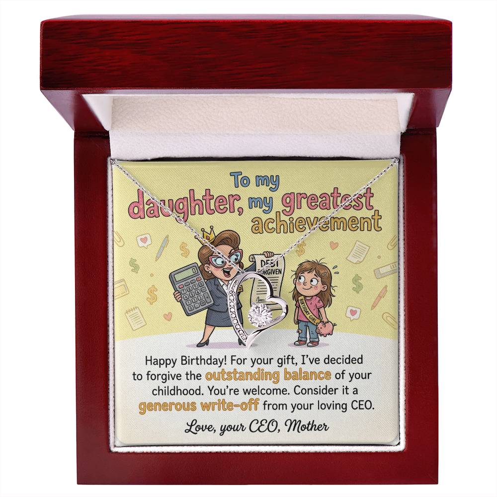 To My Daughter Necklace From Mother, Funny Happy Birthday Gift, CEO Mom Gift For Her - Love Knot Necklace-LKN28995