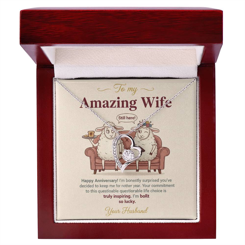 To My Wife Necklace From Husband, Funny Anniversary Gift For Her, Wife Birthday Gift - Love Knot Necklace-LKN50846