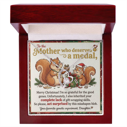 To My Mother Necklace From Daughter, Funny Christmas Gift, Holiday Gift for Mom - Love Knot Necklace-LKN83215