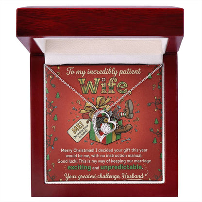 To My Wife Necklace From Husband, Funny Christmas Gift, To My Incredibly Patient Wife, Husband to Wife Present, Love Knot Necklace-LKN55259