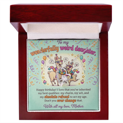 To My Daughter Necklace From Mother, Happy Birthday Gift, Funny Gift for Weird Daughter from Mom - Love Knot Necklace-LKN73327