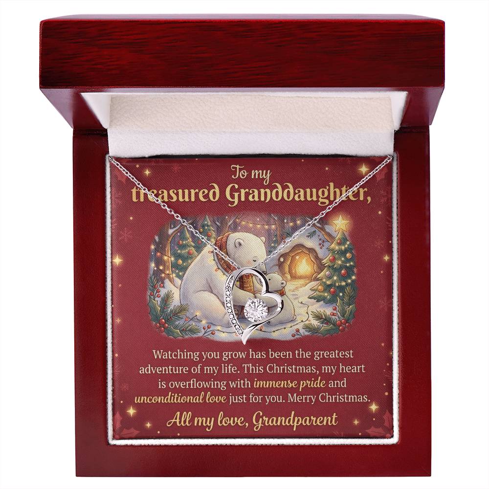 To My Granddaughter Necklace From Grandparent, Christmas Gift, Proud of You Gift for Granddaughter - Love Knot Necklace-LKN91197