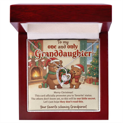 To My Granddaughter Necklace From Grandparent, Favorite Granddaughter Christmas Gift, Holiday Present for Her - Love Knot Necklace-LKN97259