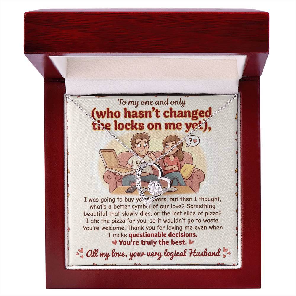 To My Wife Necklace From Husband, Funny Anniversary Gift For Her, Romantic Birthday Present, Thank You For Loving Me - Love Knot Necklace-LKN91999