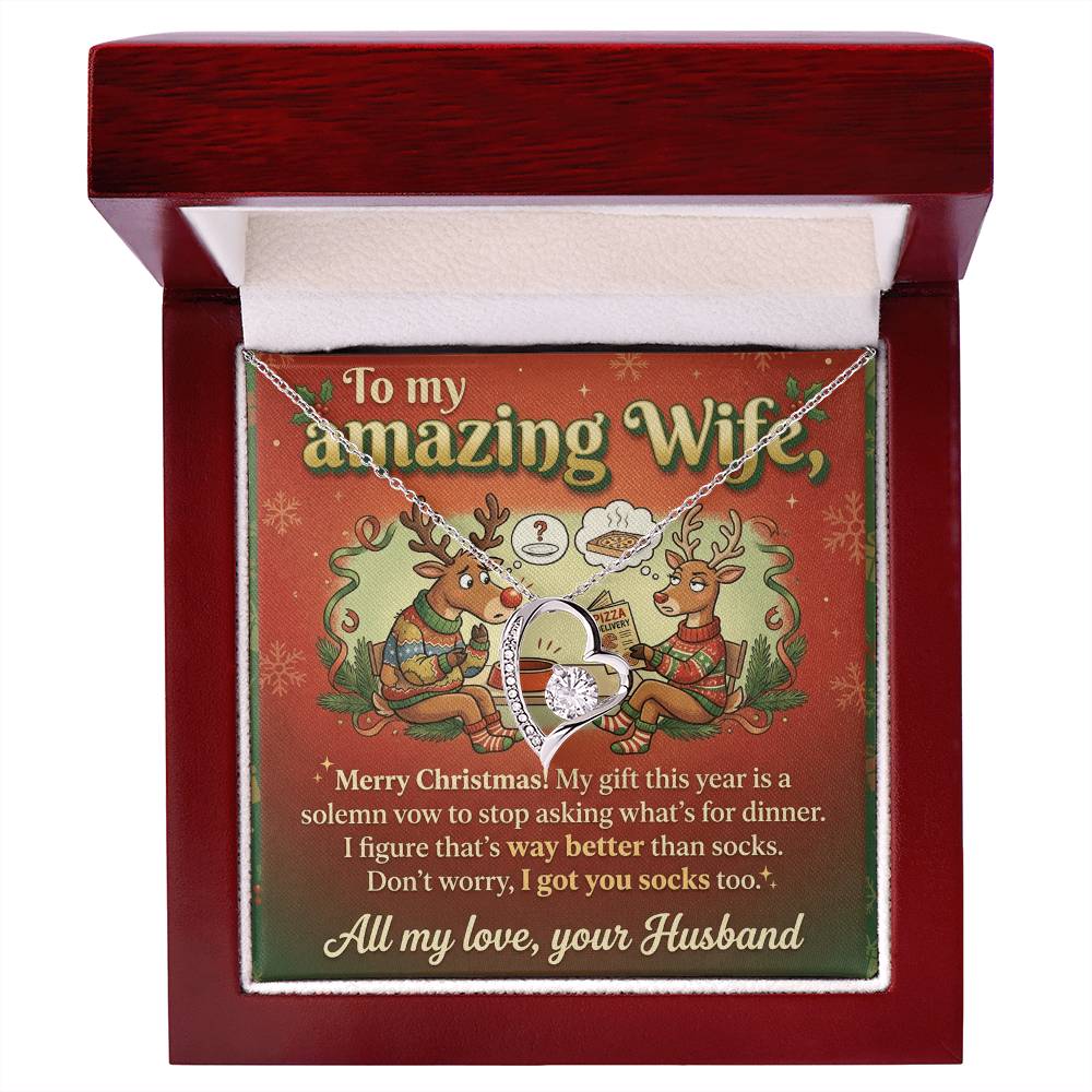 To My Wife Necklace From Husband, Funny Christmas Gift For Her, Romantic Husband To Wife Gift, Love Knot Necklace-LKN49311