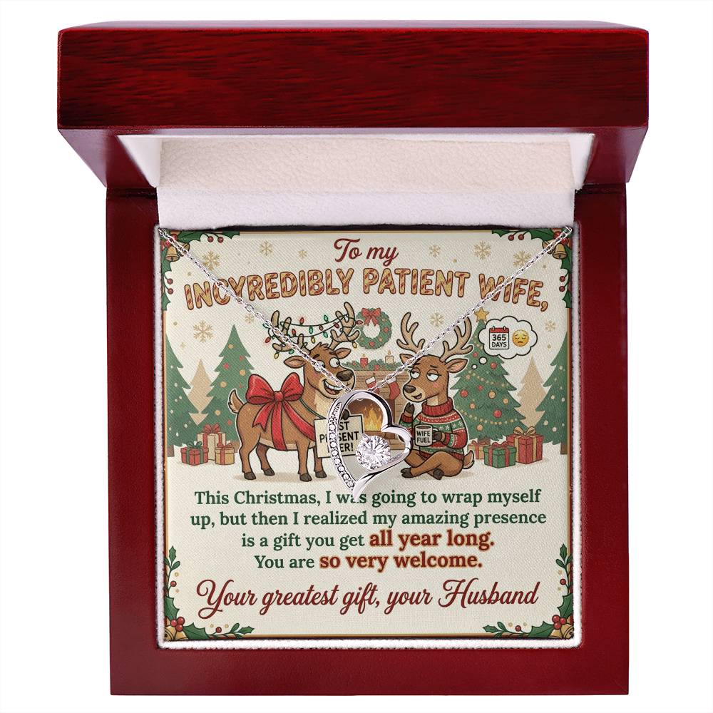 To My Wife Necklace From Husband, Funny Christmas Gift, Humorous Xmas Present for Her, Love Knot Necklace-LKN57871