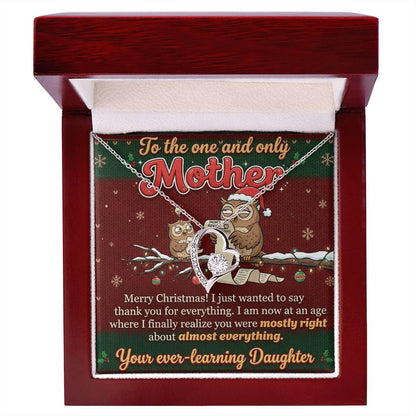 To My Mother Necklace From Daughter, Funny Christmas Gift, Holiday Present For Mom - Love Knot Necklace-LKN64879