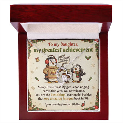 To My Daughter Necklace From Mother, Funny Christmas Gift, Best Thing I Ever Made, Xmas Present From Mom, Love Knot Necklace-LKN24923