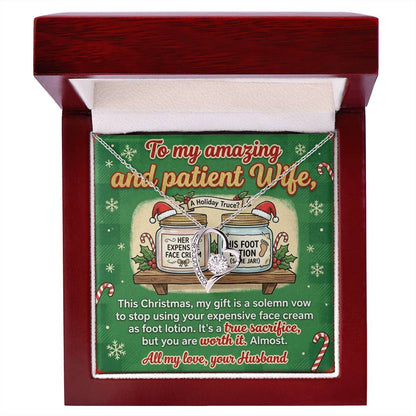 To My Wife Necklace From Husband, Funny Christmas Gift, Holiday Present for Her, Love Knot Necklace-LKN12201