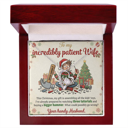 To My Wife Necklace From Husband, Funny Christmas Gift For Wife, Holiday Gift Idea, Love Knot Necklace-LKN13765