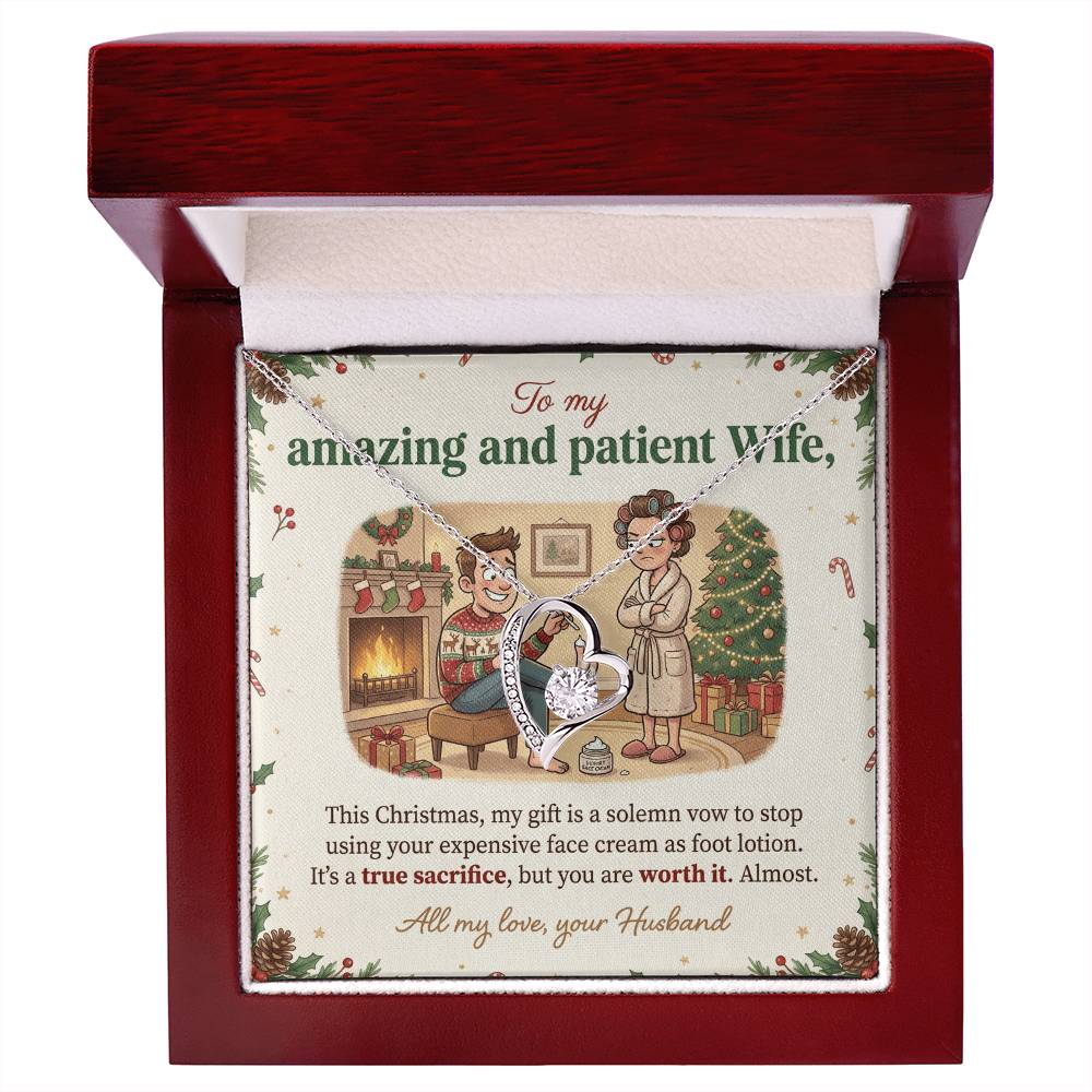 To My Wife Necklace From Husband, Funny Christmas Gift, Holiday Present for Her, Wife Christmas Gift - Love Knot Necklace-LKN97078