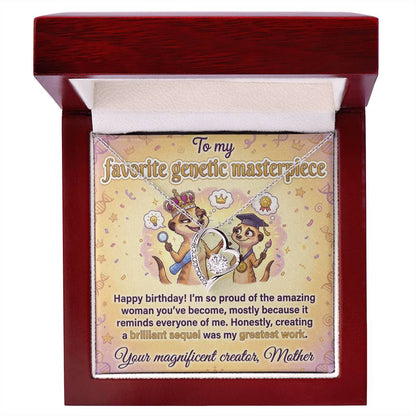 To My Genetic Masterpiece Necklace From Mother - Happy Birthday Gift for Daughter, Funny Mom Gift Idea, Love Knot Necklace-LKN86651