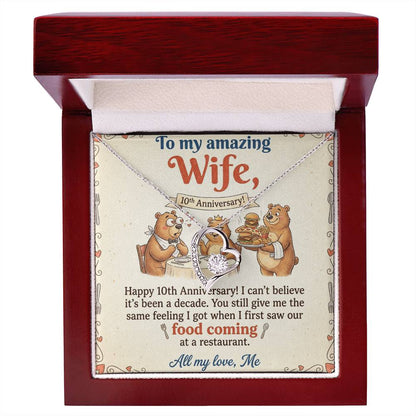 To My Wife Necklace From Husband, Happy 10th Anniversary Gift, Funny Gift For Her - Love Knot Necklace-LKN14367