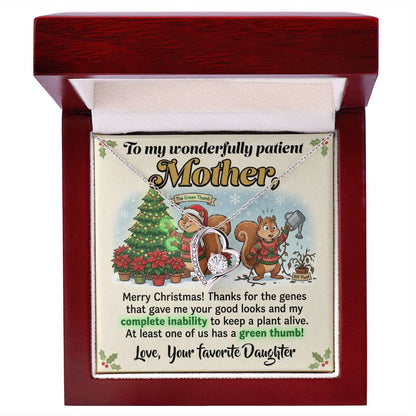 To My Mother Necklace From Daughter, Funny Christmas Gift For Mom, Holiday Present, Love Knot Necklace-LKN11476