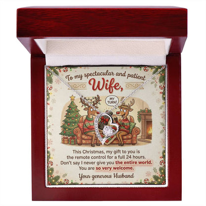 To My Wife Necklace From Husband, Funny Christmas Gift, Holiday Present For Her - Love Knot Necklace-LKN43976