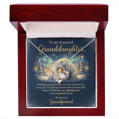 To My Granddaughter Necklace From Grandparent, Merry Christmas Gift, Sentimental Xmas Present, Love Knot Necklace-LKN59789