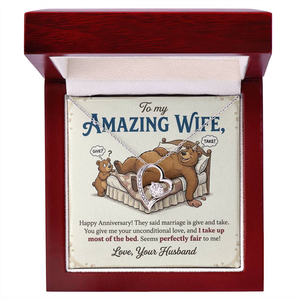 To My Wife Necklace From Husband, Funny Anniversary Gift, Romantic Gift for Her, Wife Gift - Love Knot Necklace-LKN80275
