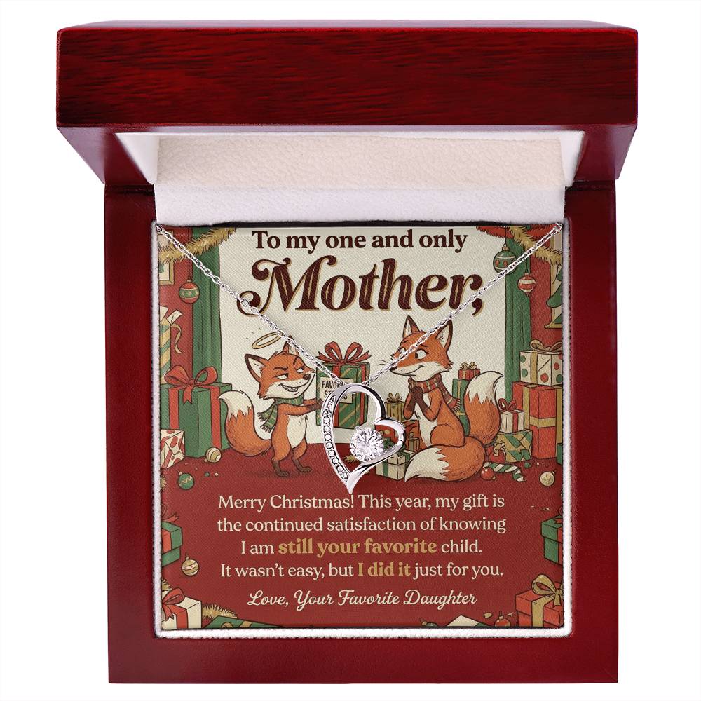 To My Mother Necklace From Daughter, Funny Christmas Gift For Mom, Favorite Child Gift Idea - Love Knot Necklace-LKN51122