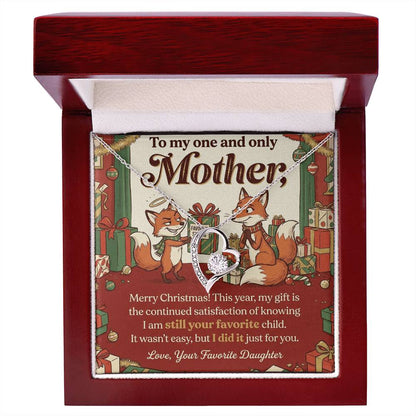 To My Mother Necklace From Daughter, Funny Christmas Gift For Mom, Favorite Child Gift Idea - Love Knot Necklace-LKN51122