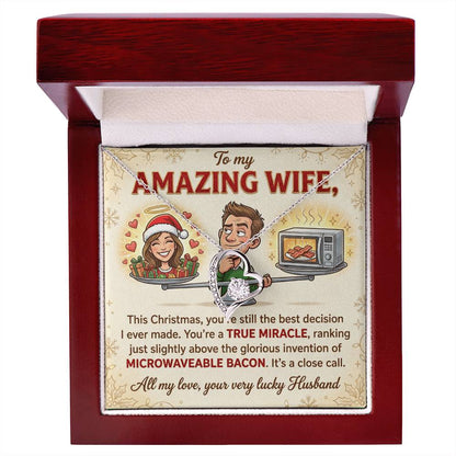 To My Wife Necklace From Husband, Funny Christmas Gift For Her, Hilarious Wife Gift Idea - Love Knot Necklace-LKN38753