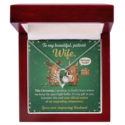 To My Wife Necklace From Husband - Funny Christmas Gift For Her, Holiday Gift, Love Knot Necklace-LKN97289
