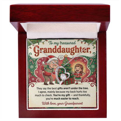 To My Granddaughter Necklace From Grandparent, Funny Christmas Gift, Xmas Present For Granddaughter, Granddaughter Jewelry - Love Knot Necklace-LKN75837