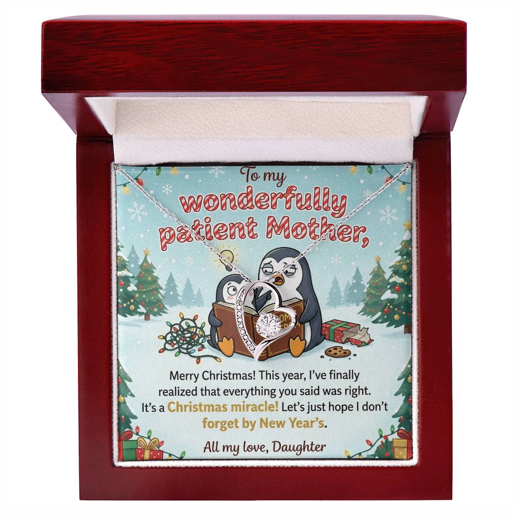 To My Mother Necklace From Daughter, Funny Christmas Gift for Mom, Mom Birthday Gift, Love Knot Necklace-LKN83182