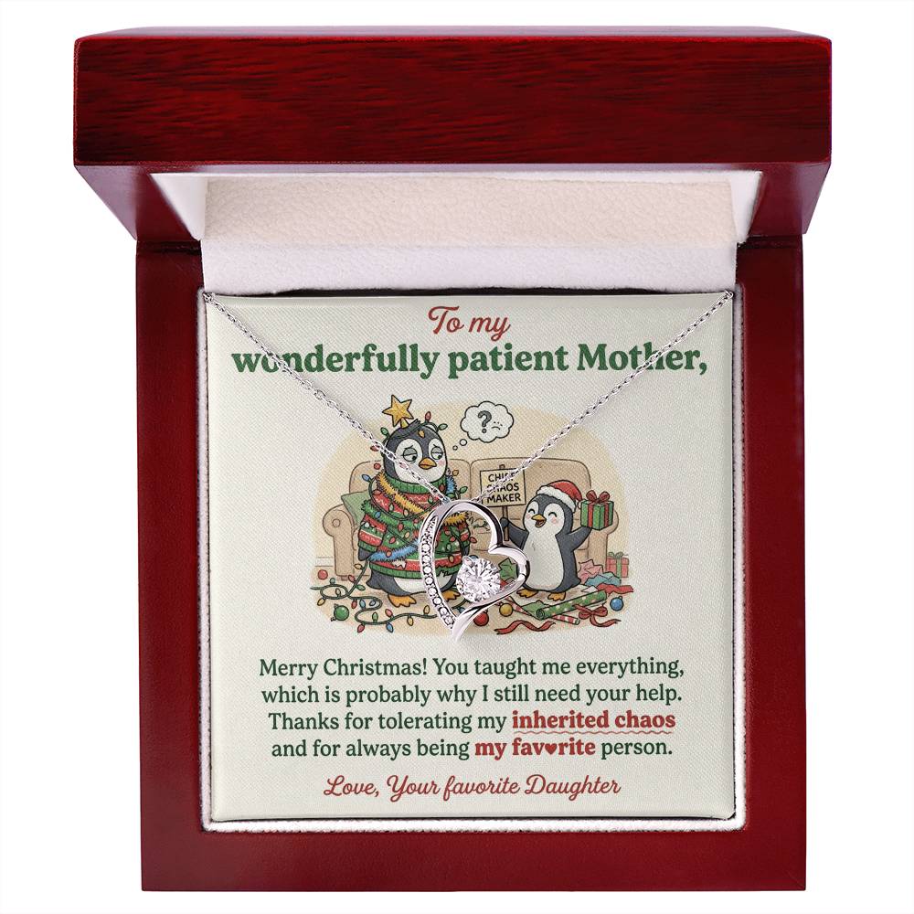 To My Mother Necklace From Daughter, Funny Christmas Gift For Mom, Holiday Present For Mother - Love Knot Necklace-LKN16282