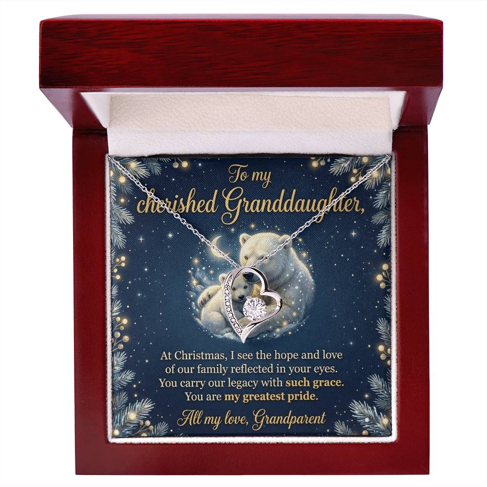 To My Granddaughter Necklace From Grandparent, Christmas Gift, Birthday Present For Her, My Greatest Pride Gift - Love Knot Necklace-LKN63044 (2)