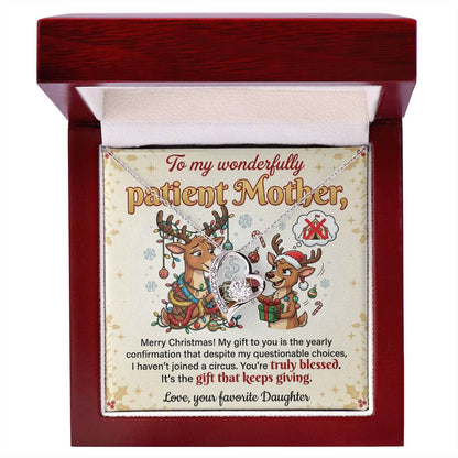 To My Mother Necklace From Daughter, Funny Christmas Gift For Mom, Xmas Present, Birthday Gift - Love Knot Necklace-LKN36317