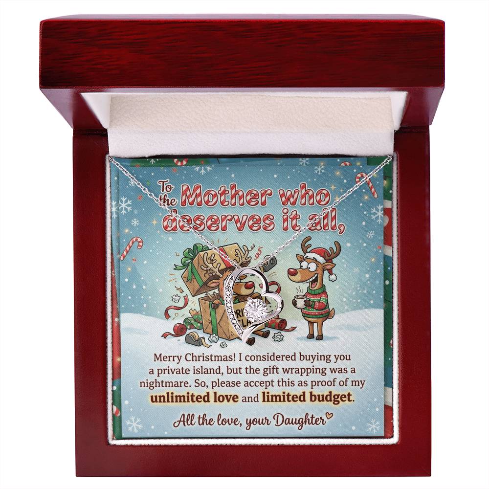 To My Mother Necklace From Daughter, Funny Christmas Gift For Mom, Mother Daughter Christmas Present, Love Knot Necklace-LKN43258