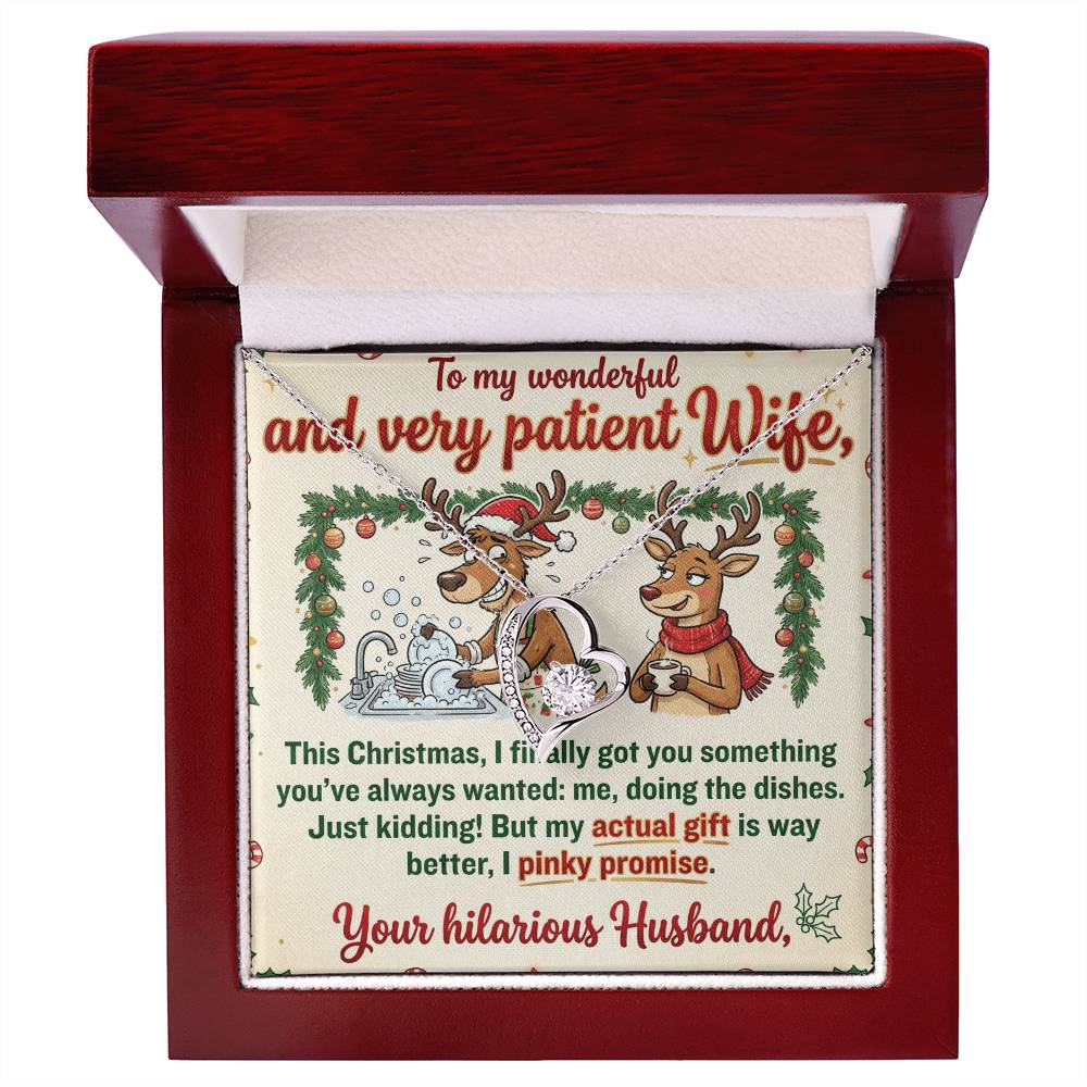 To My Wife Necklace From Husband, Funny Christmas Gift For Her, Hilarious Present For Wife - Love Knot Necklace-LKN17135