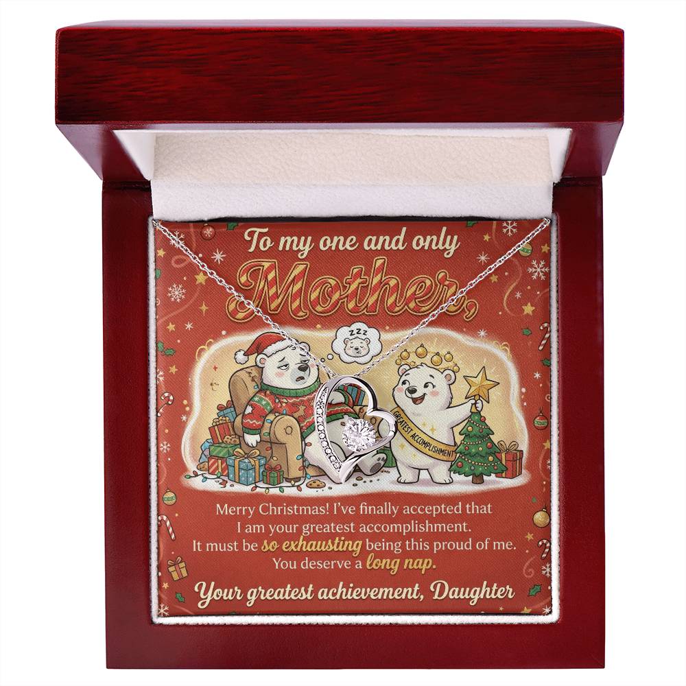 To My Mother Necklace From Daughter, Funny Christmas Gift for Mom, Birthday Present - Love Knot Necklace-LKN12082