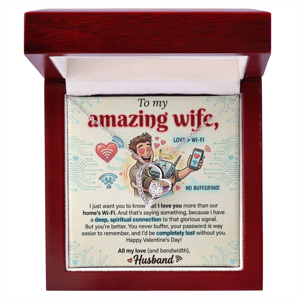 To My Wife Necklace From Husband, Funny Valentine's Day Gift, Romantic Anniversary Gift, Love Knot Necklace-LKN18779