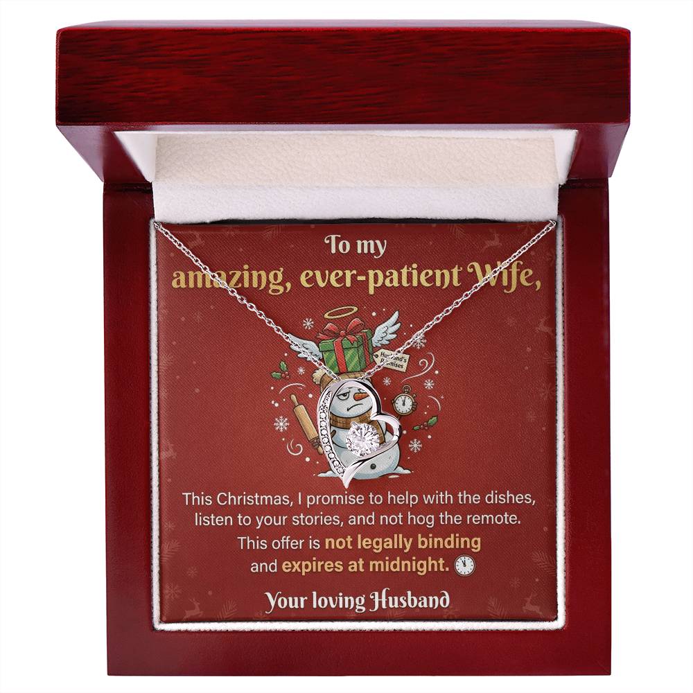 To My Wife Necklace From Husband - Funny Christmas Gift, Hilarious Holiday Present for Her - Love Knot Necklace-LKN91684