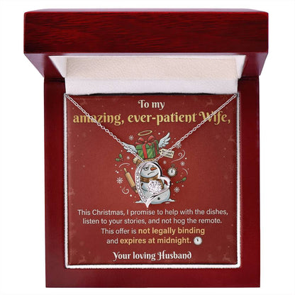 To My Wife Necklace From Husband - Funny Christmas Gift, Hilarious Holiday Present for Her - Love Knot Necklace-LKN91684