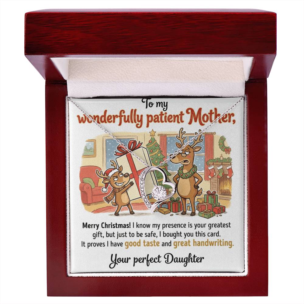 To My Mother Necklace From Daughter, Funny Christmas Gift For Mom, Holiday Present From Daughter, Love Knot Necklace-LKN96499