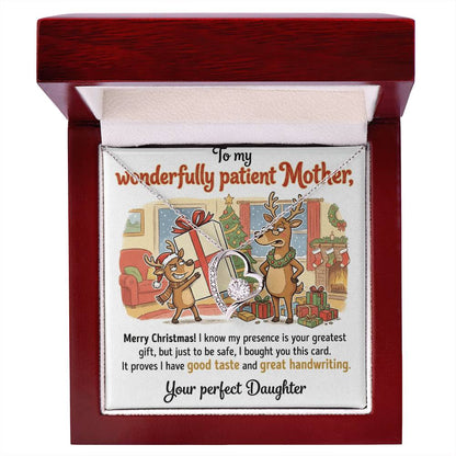 To My Mother Necklace From Daughter, Funny Christmas Gift For Mom, Holiday Present From Daughter, Love Knot Necklace-LKN96499