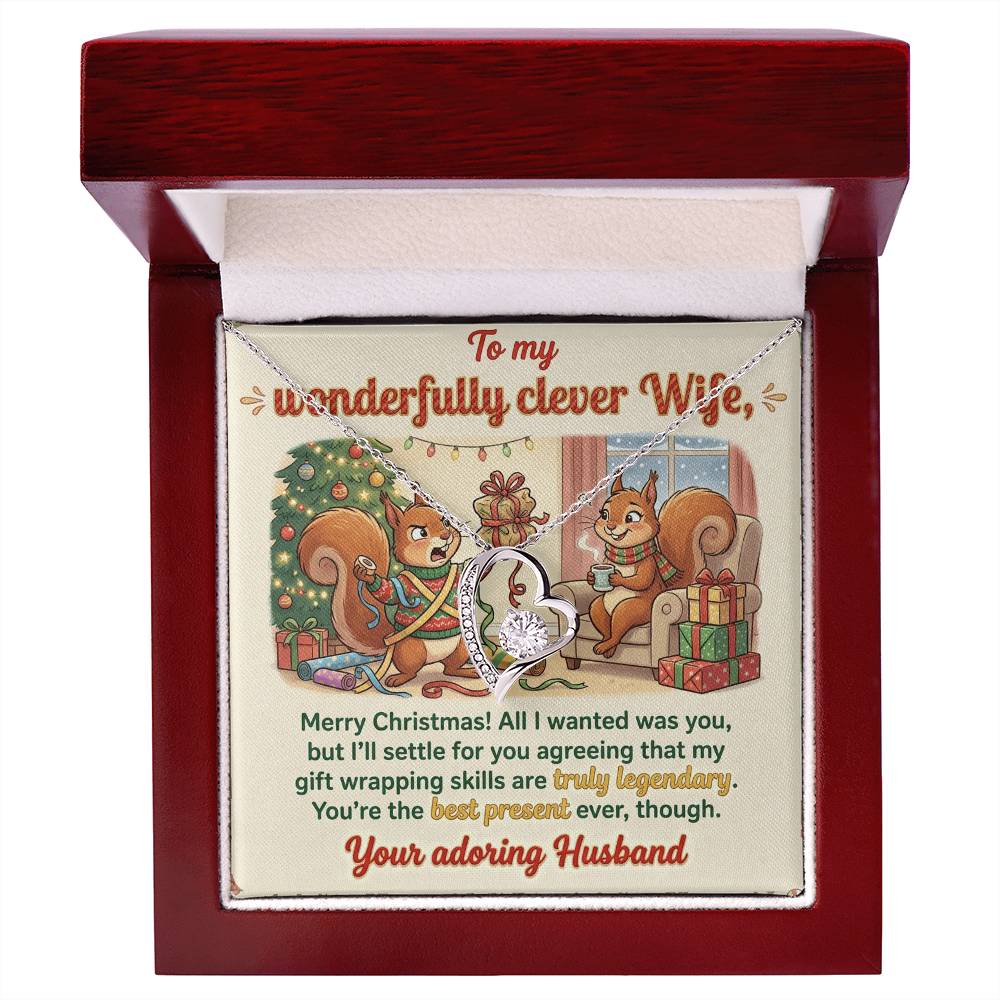 To My Wife Necklace From Husband, Funny Christmas Gift For Her, Romantic Wife Gift - Love Knot Necklace-LKN81966