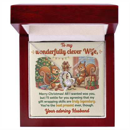 To My Wife Necklace From Husband, Funny Christmas Gift For Her, Romantic Wife Gift - Love Knot Necklace-LKN81966